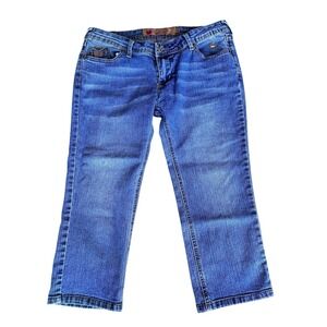 Apple Bottoms Jeans Womens 9/10 Low Rise Capri Y2K Blue Stretch Denim (32x20)